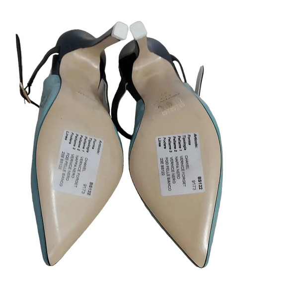 Beautiisoles by Robyn Schreiber Blue Black White Patent Leather Mary Jane - Picture 13 of 16